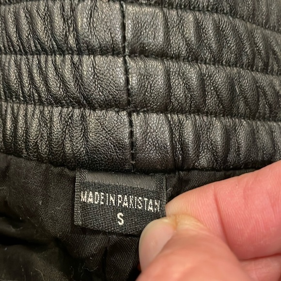 Black Genuine Leather Jogger Pant - Picture 10 of 16